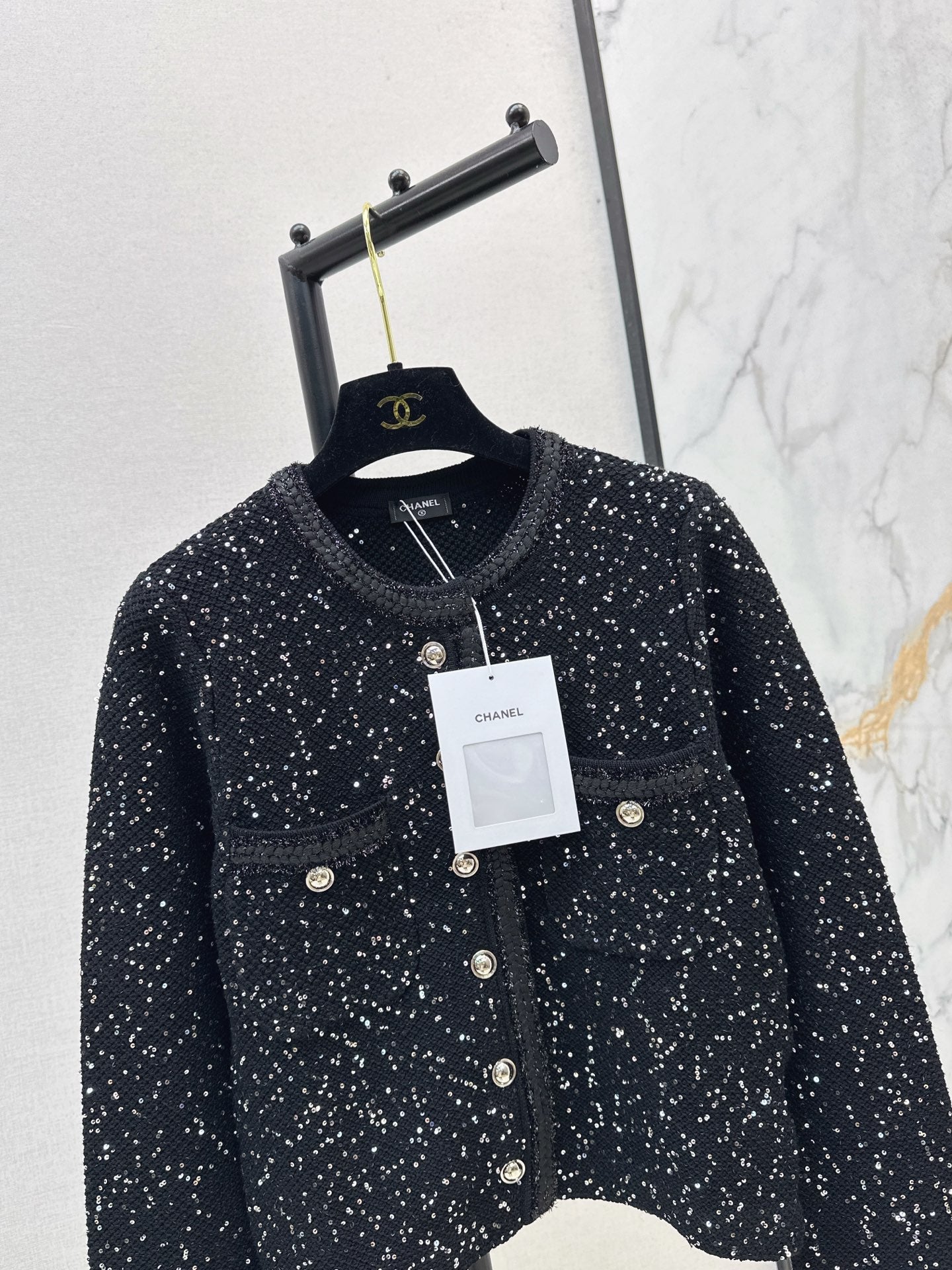 25fw new sequined short cardigan