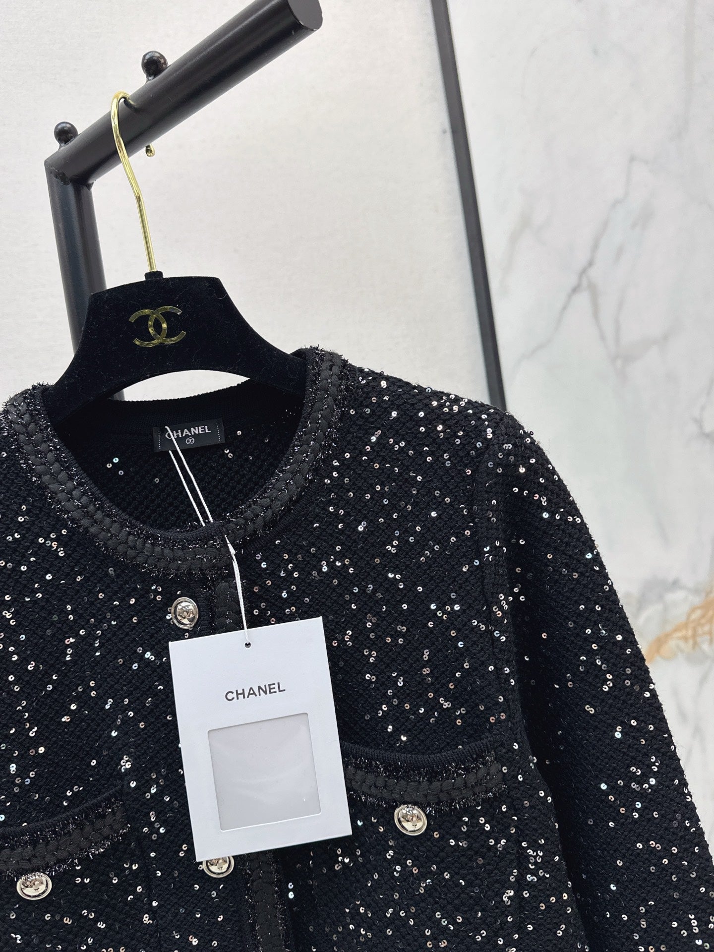 25fw new sequined short cardigan