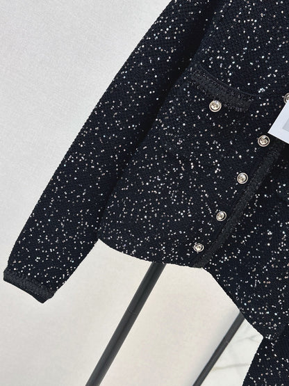 25fw new sequined short cardigan