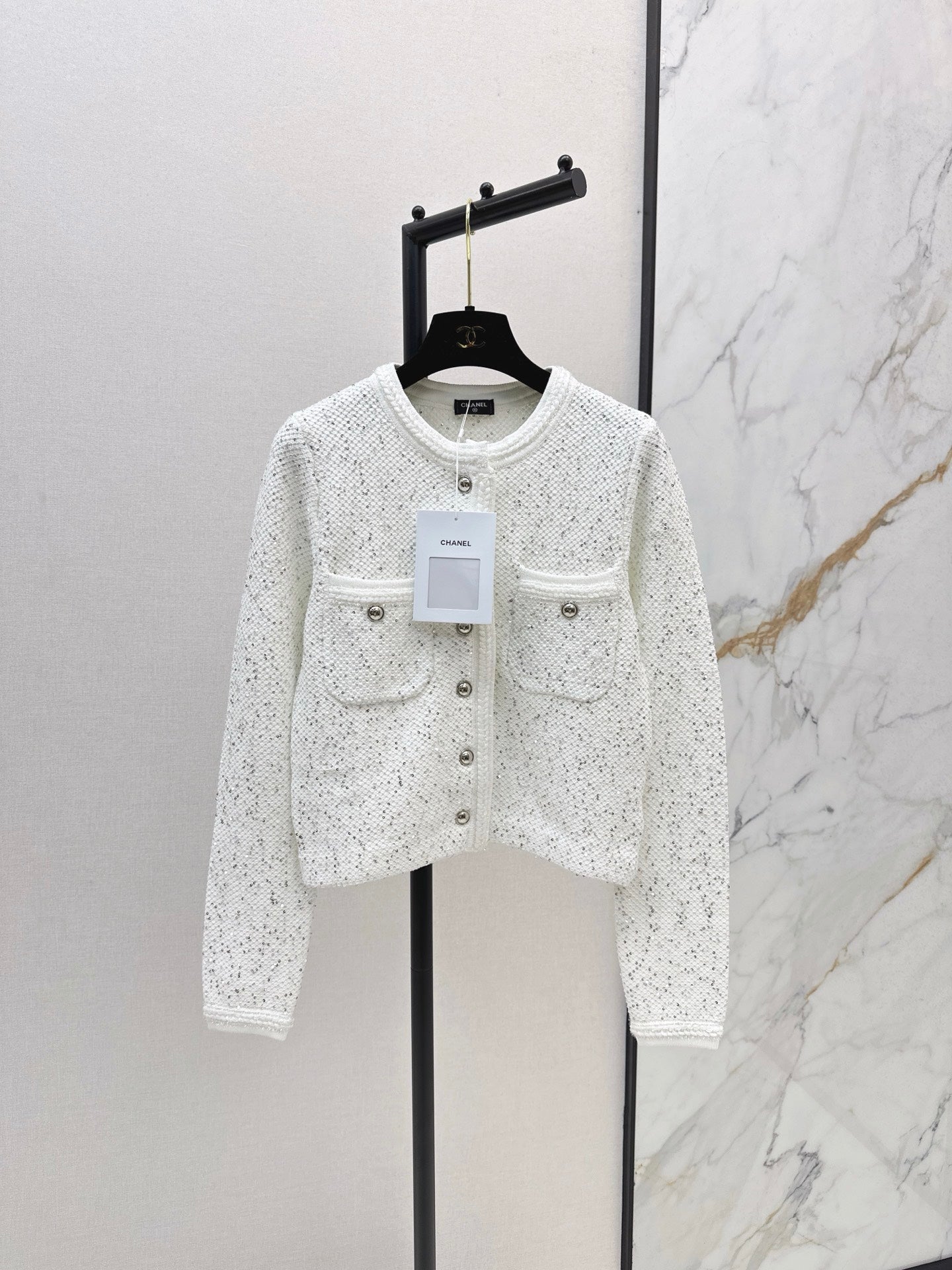 25fw new sequined short cardigan