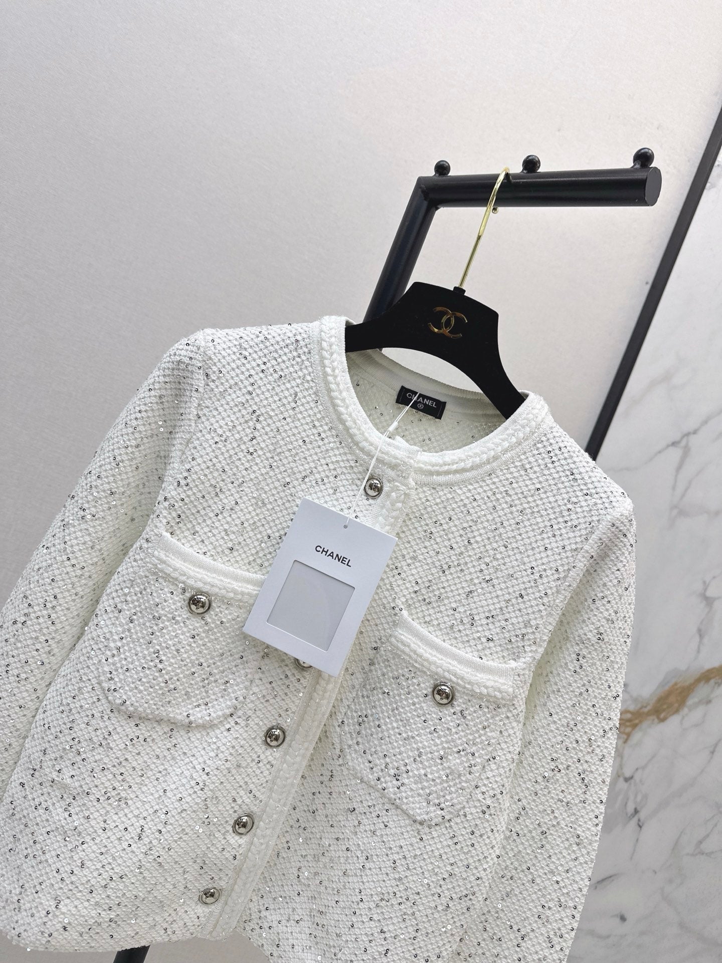 25fw new sequined short cardigan