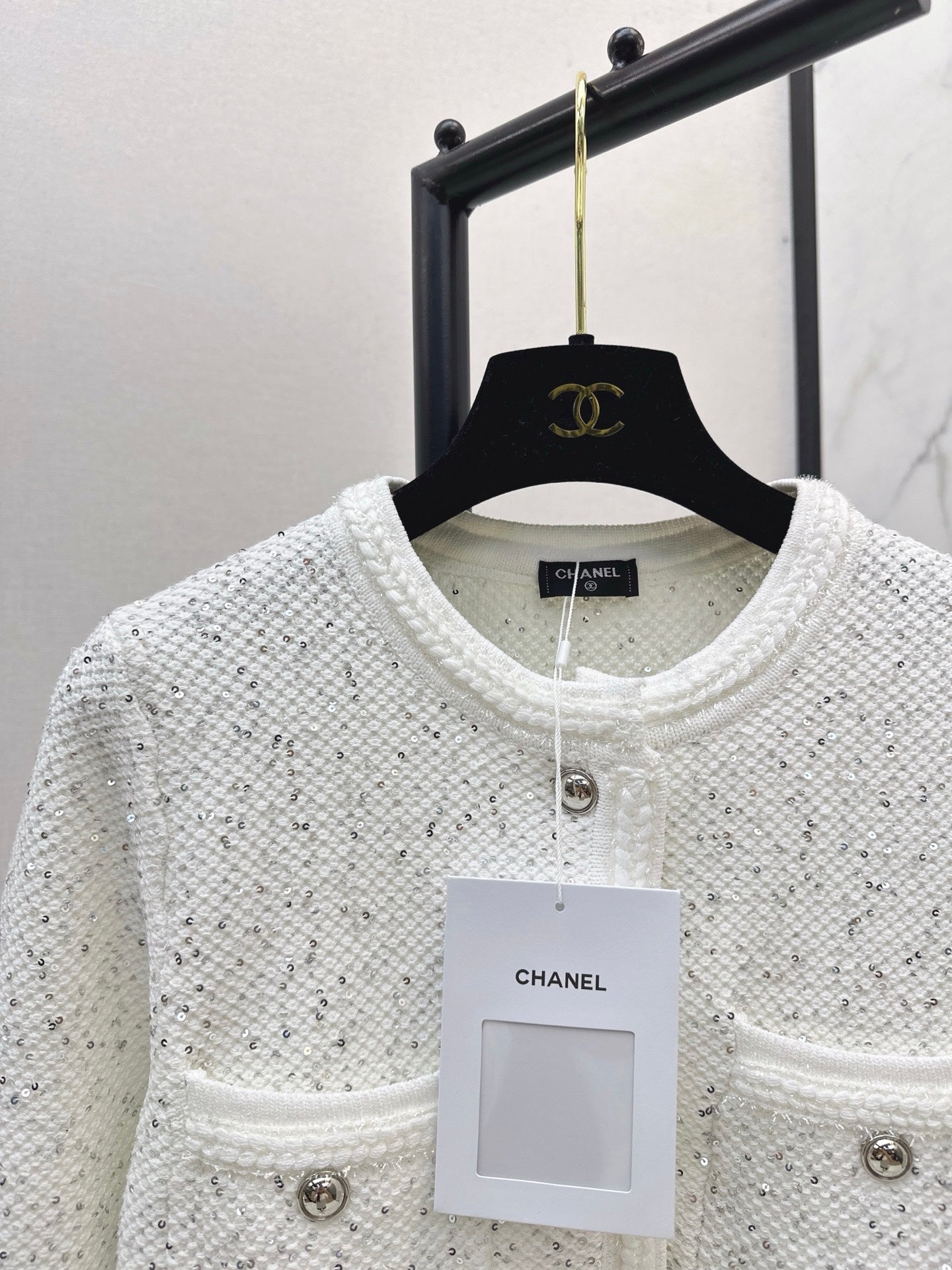 25fw new sequined short cardigan