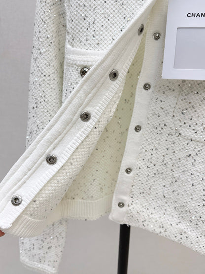 25fw new sequined short cardigan