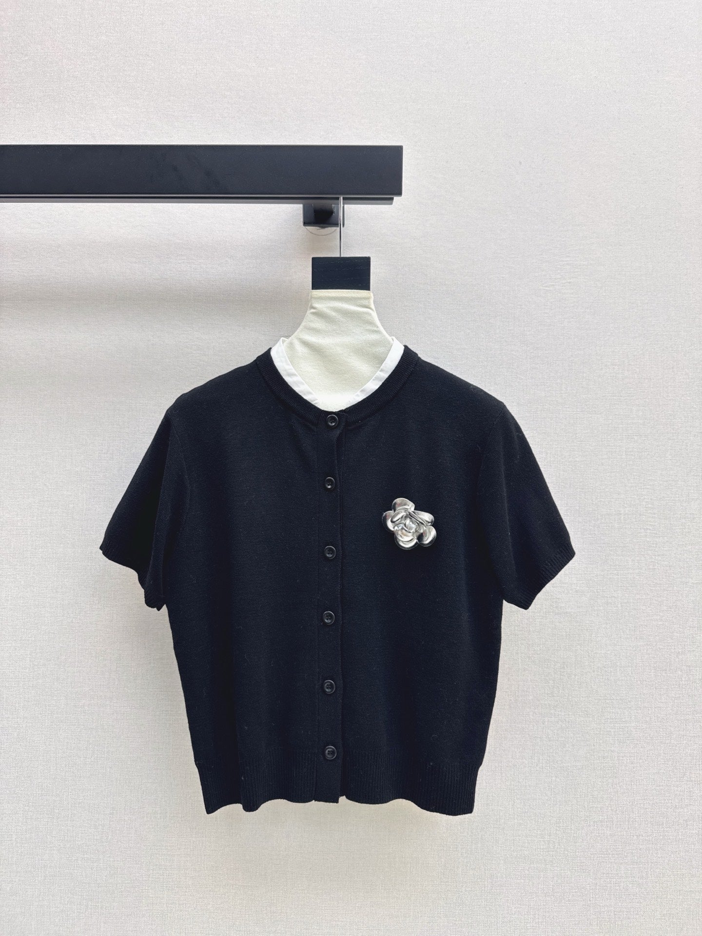 25fw new camellia knitted short sleeves