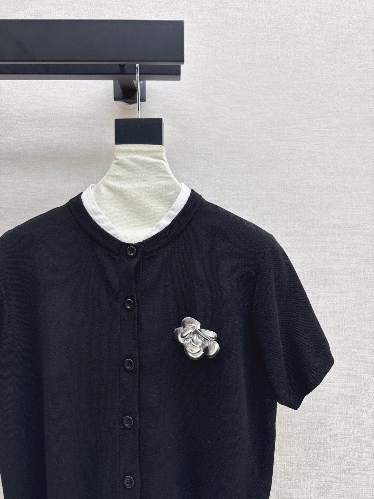 25fw new camellia knitted short sleeves