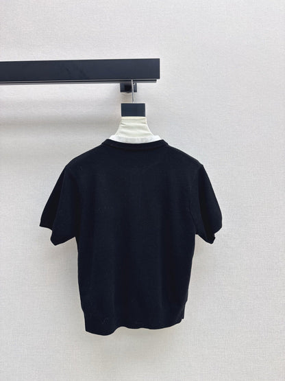 25fw new camellia knitted short sleeves