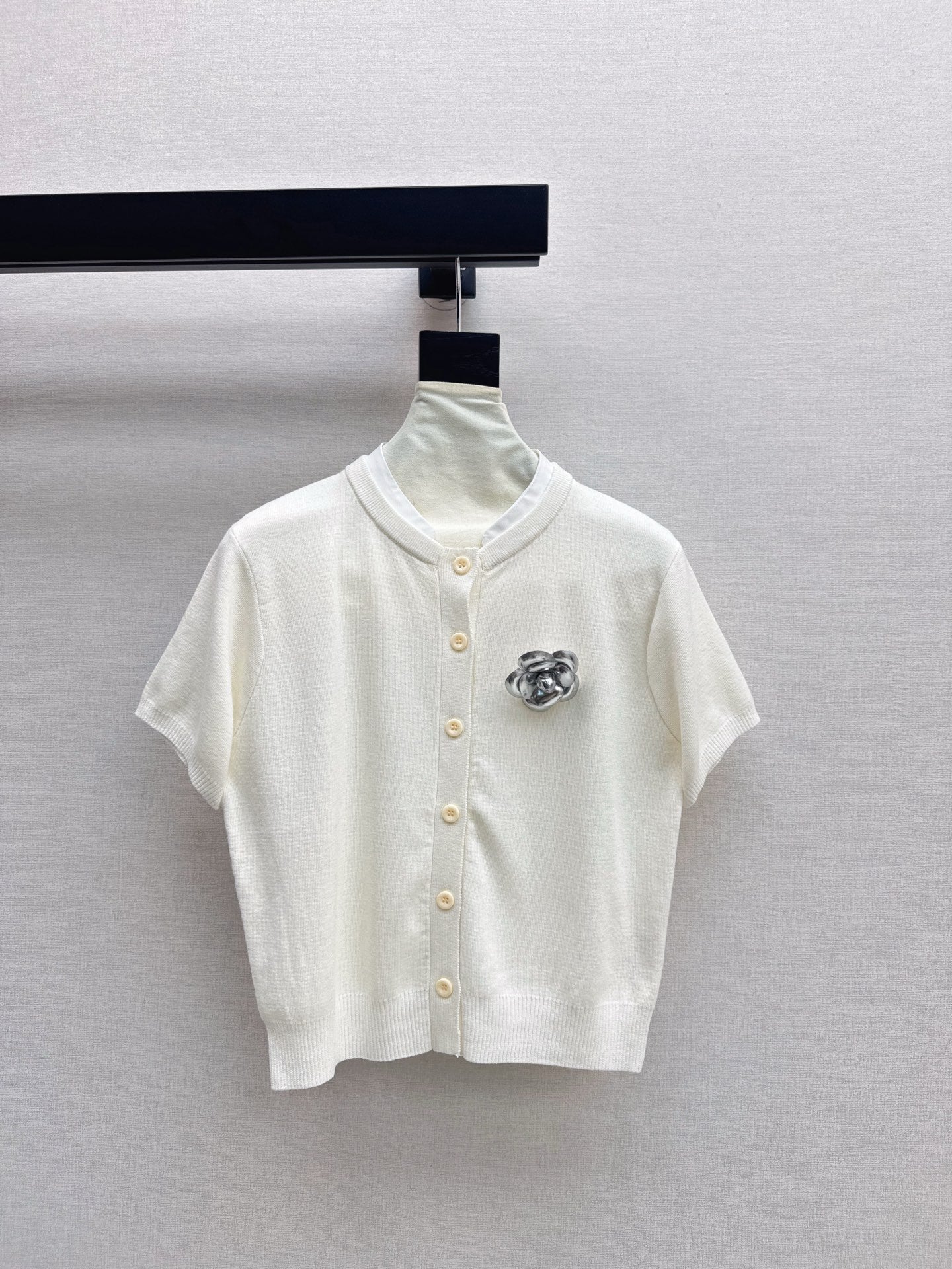 25fw new camellia knitted short sleeves