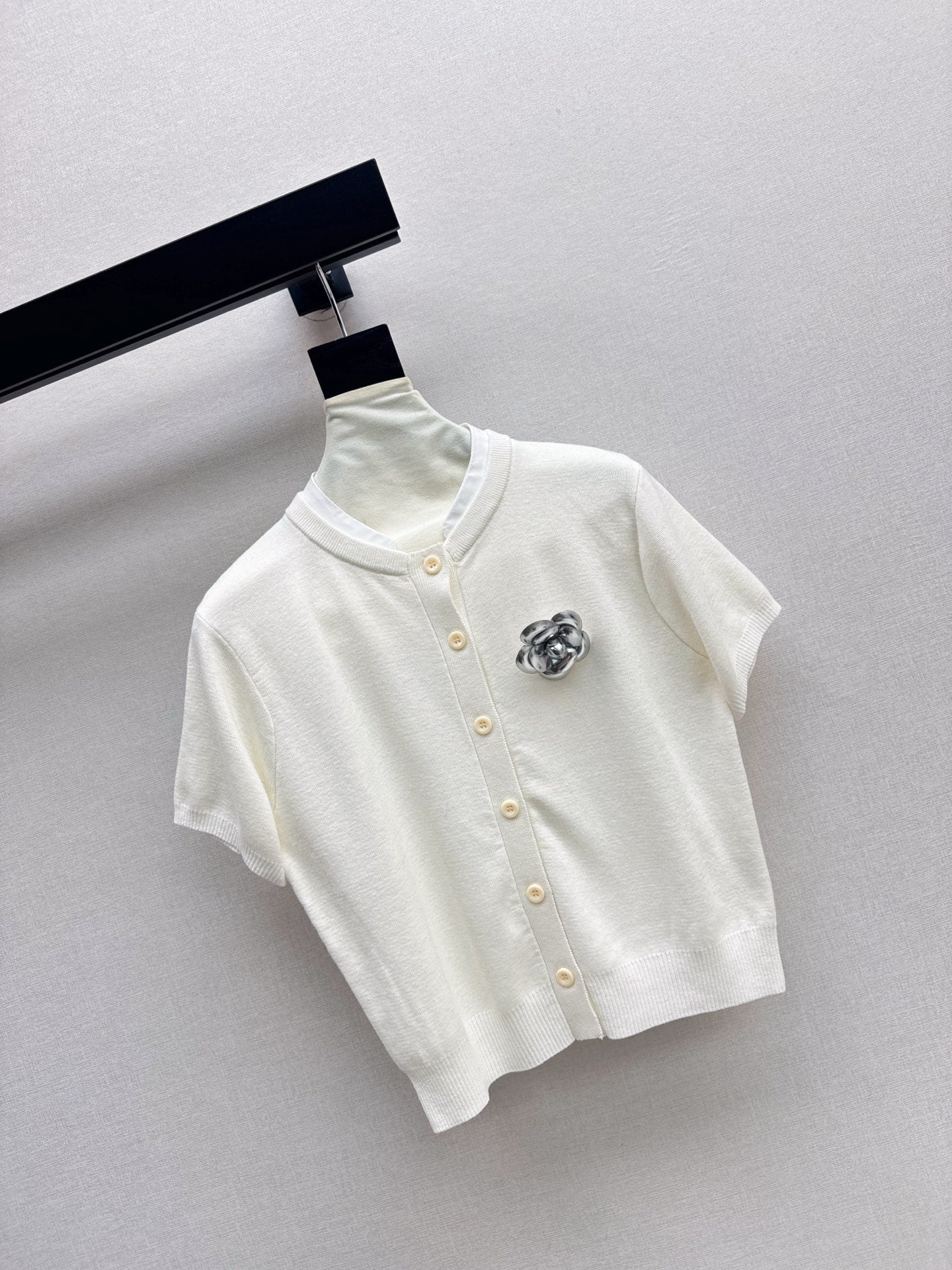 25fw new camellia knitted short sleeves