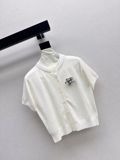 25fw new camellia knitted short sleeves