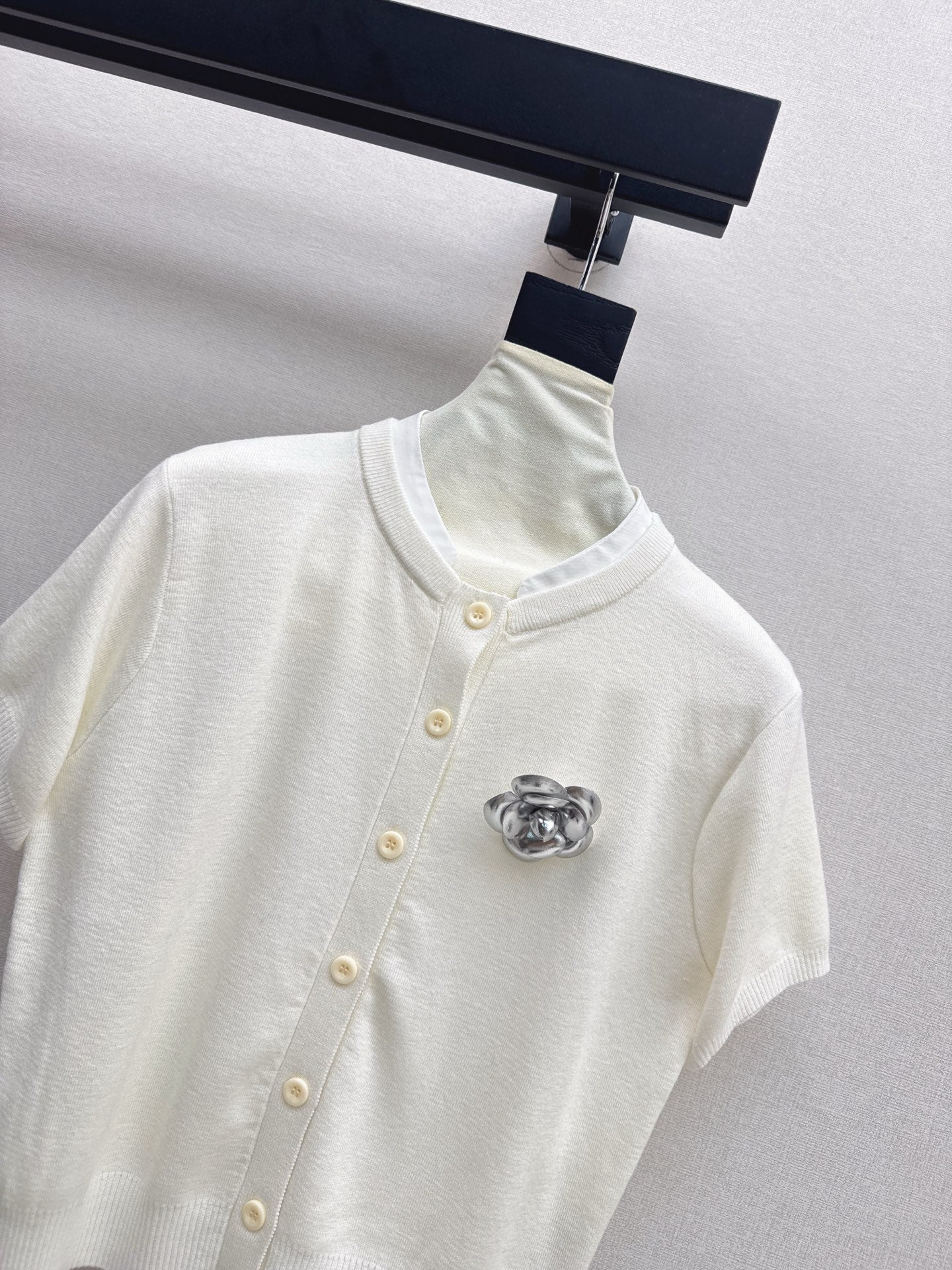 25fw new camellia knitted short sleeves