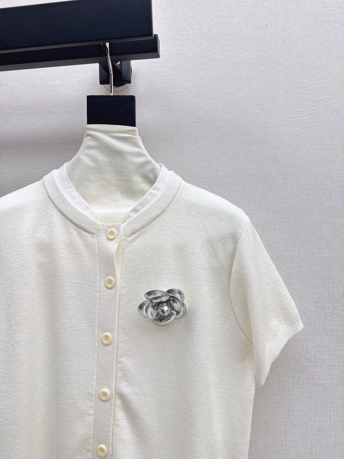 25fw new camellia knitted short sleeves