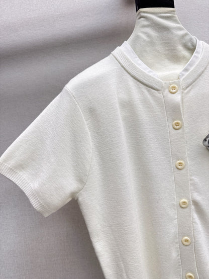 25fw new camellia knitted short sleeves