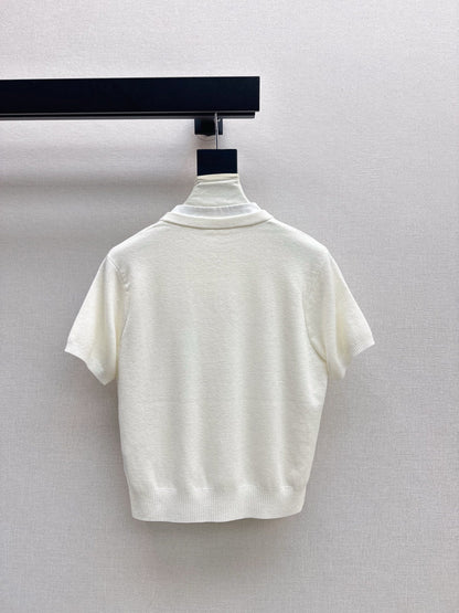 25fw new camellia knitted short sleeves