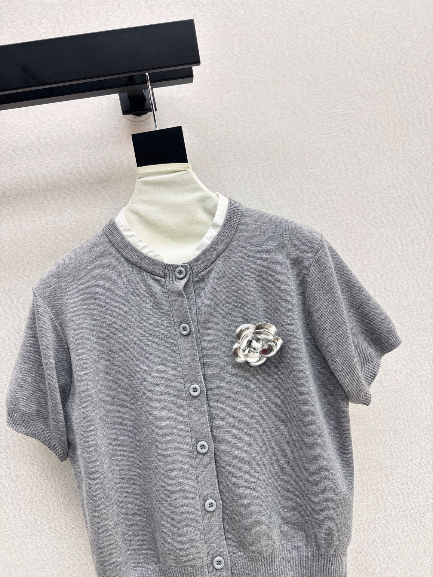 25fw new camellia knitted short sleeves