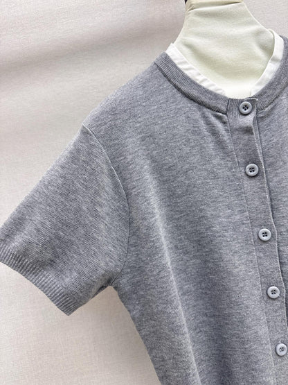 25fw new camellia knitted short sleeves