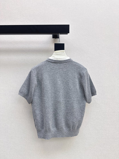 25fw new camellia knitted short sleeves