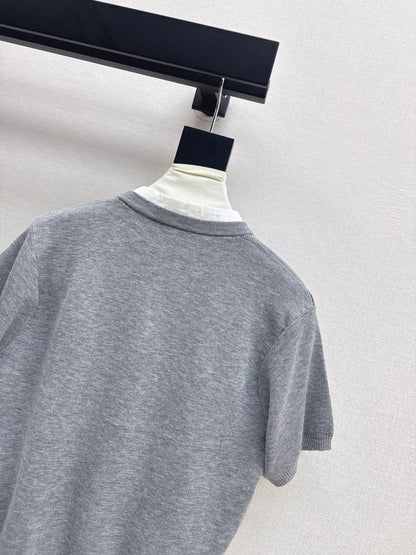 25fw new camellia knitted short sleeves