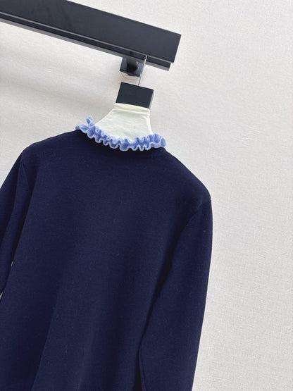 25fw new camellia fake two-piece knitted cardigan