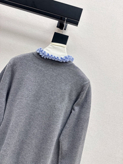 25fw new camellia fake two-piece knitted cardigan