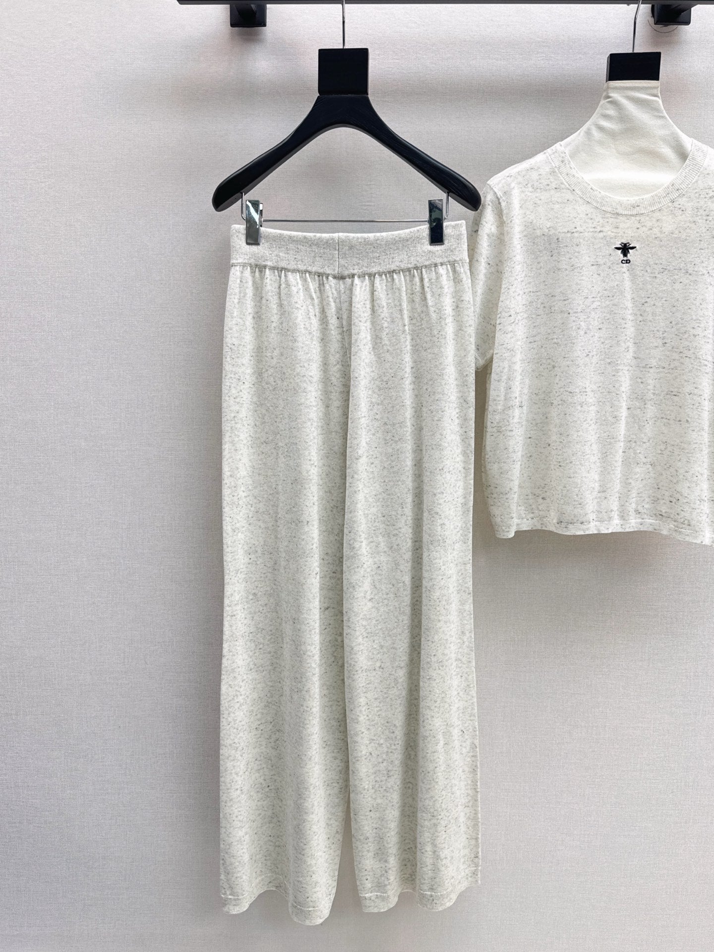 25fw new wool embroidered sweater with straight pants suit