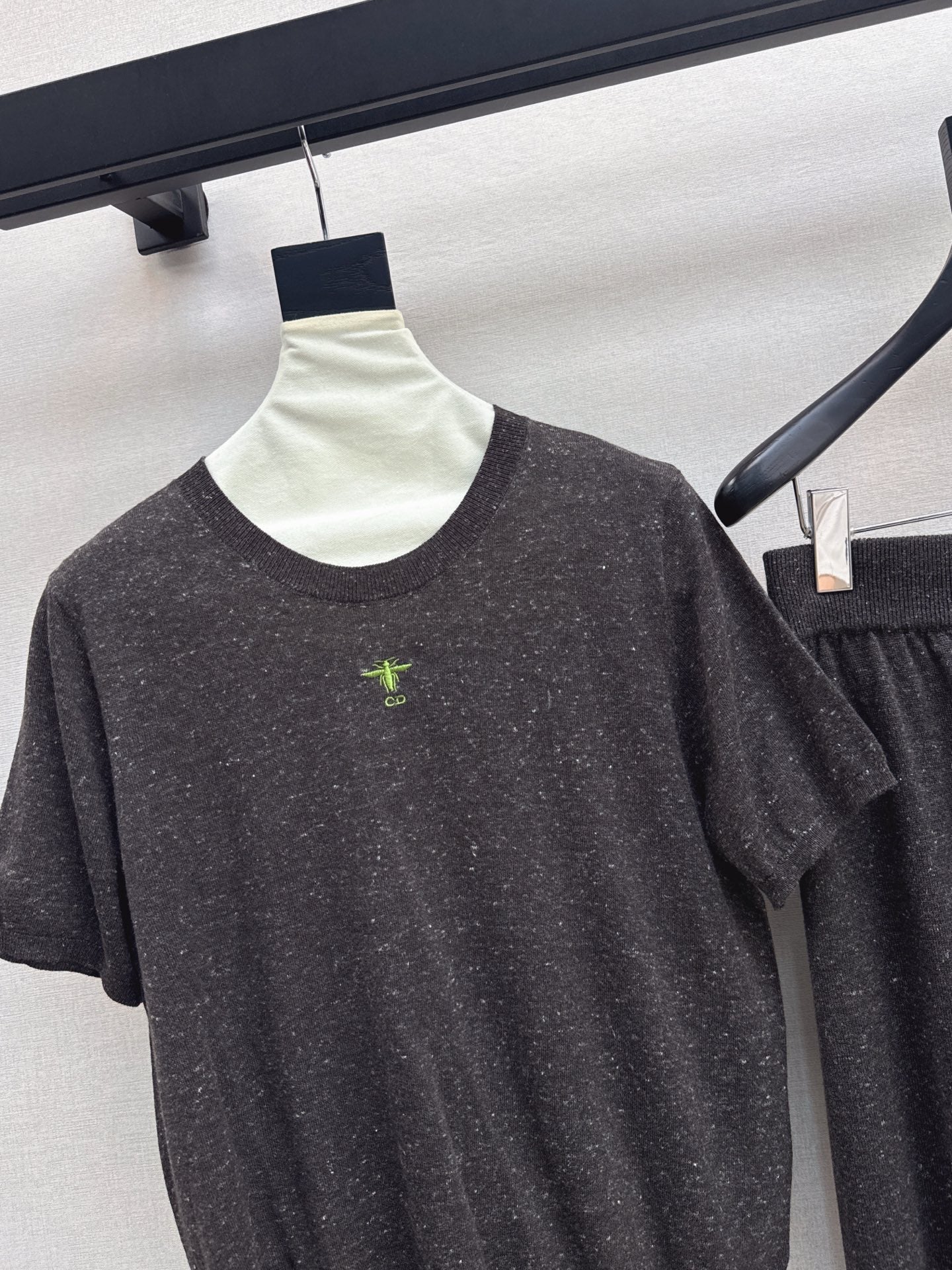 25fw new wool embroidered sweater with straight pants suit