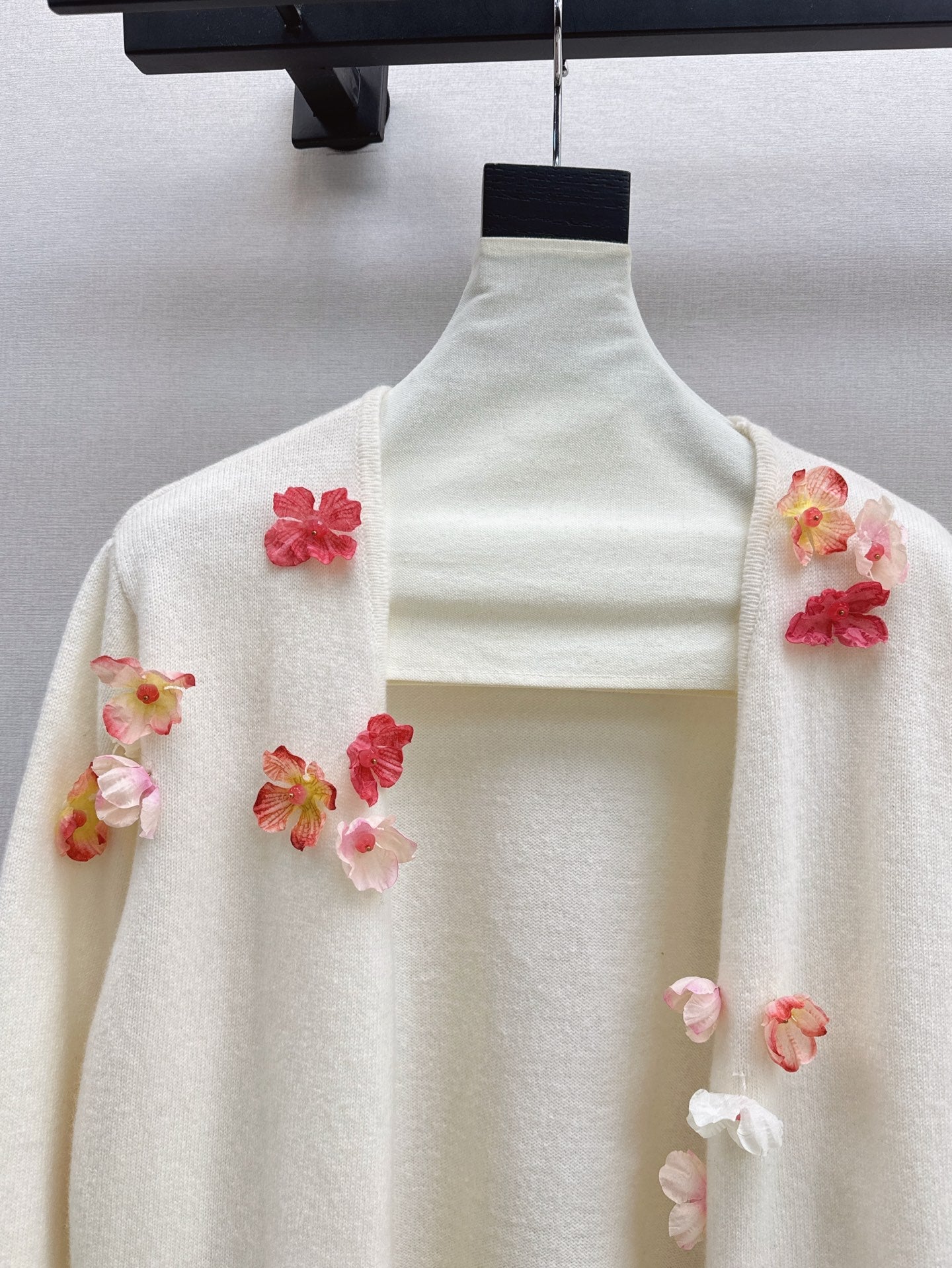 25fw new wool flower sling with cardigan top set
