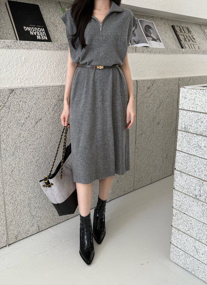 25fw new round neck wool dress