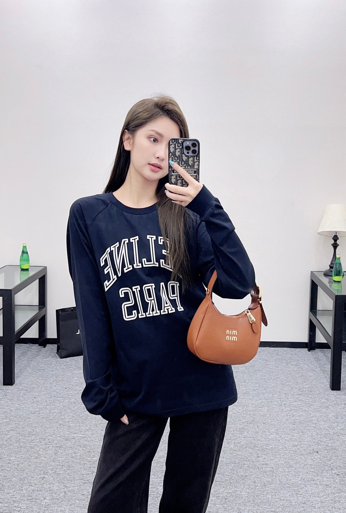 25fw new round neck contrast color long sleeve