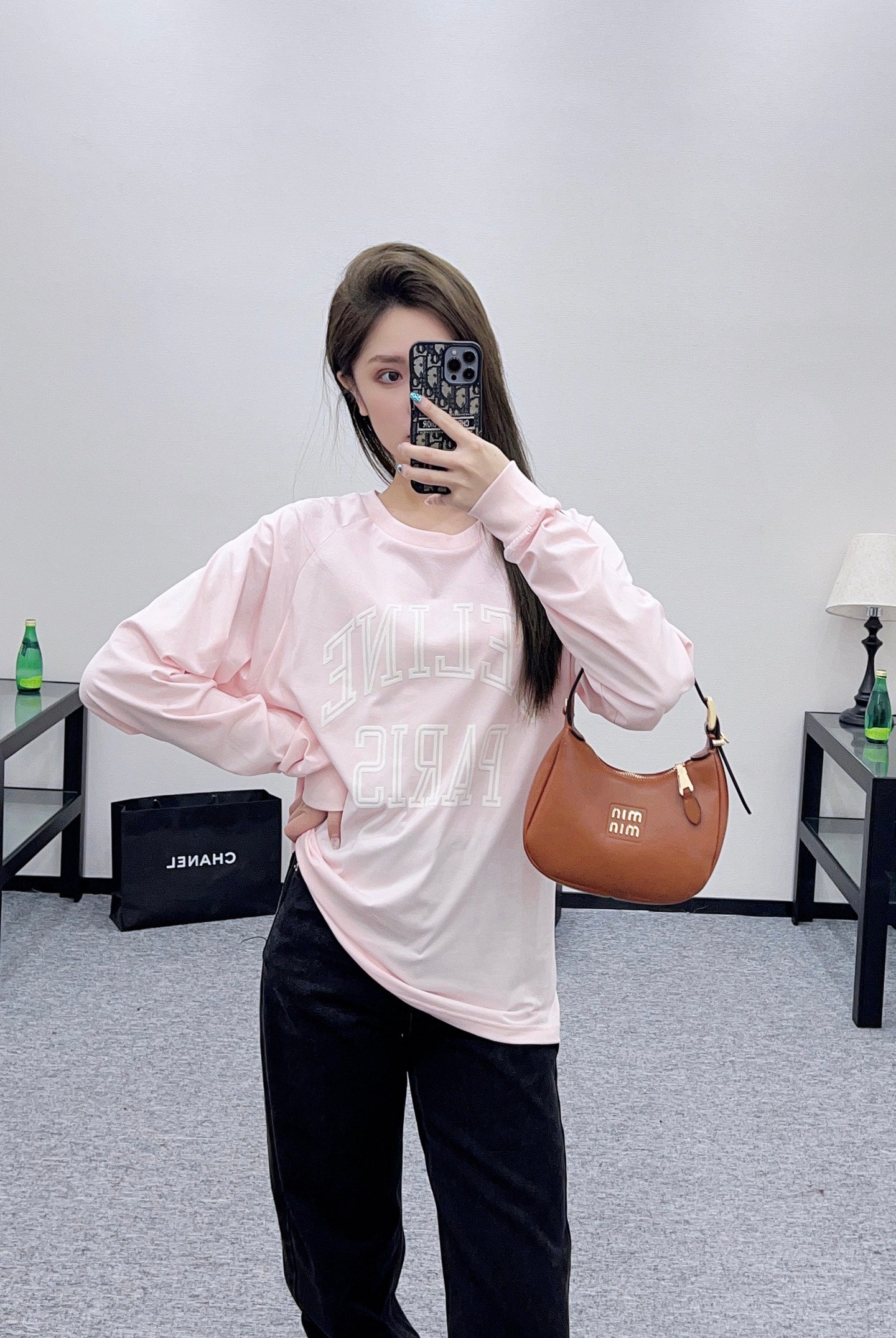 25fw new round neck contrast color long sleeve