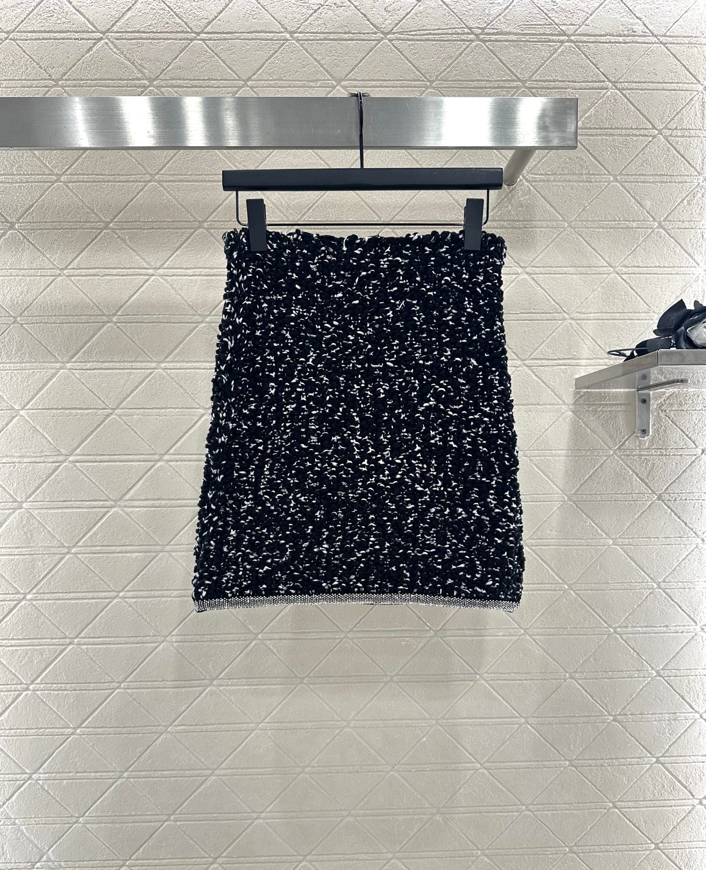 25 Rhinestone tied edge knitted cardigan half skirt set