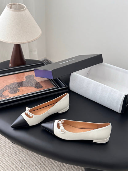 25 Pointed low heeled shoes