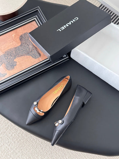 25 Pointed low heeled shoes