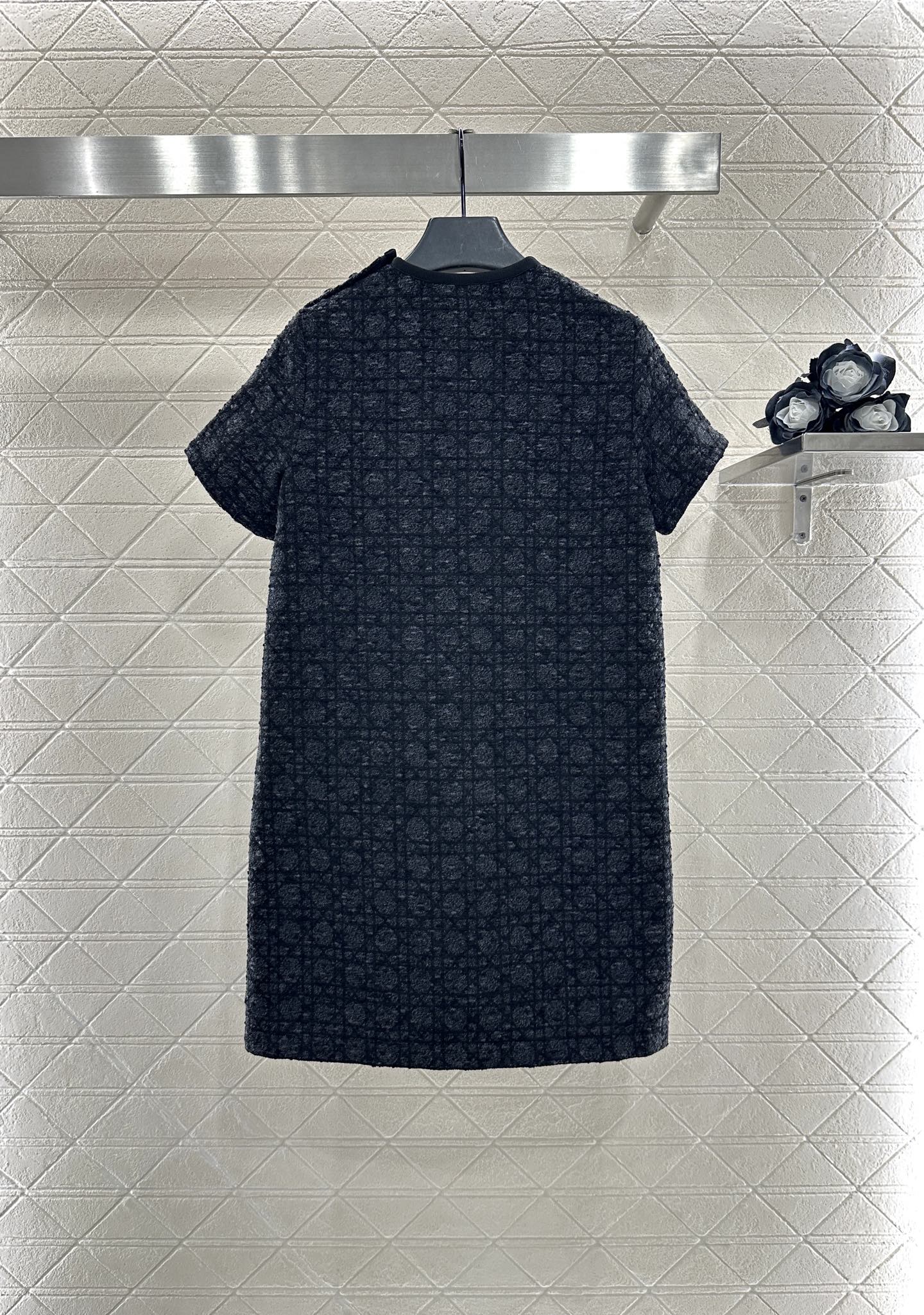 25fw new jacquard rattan check dress