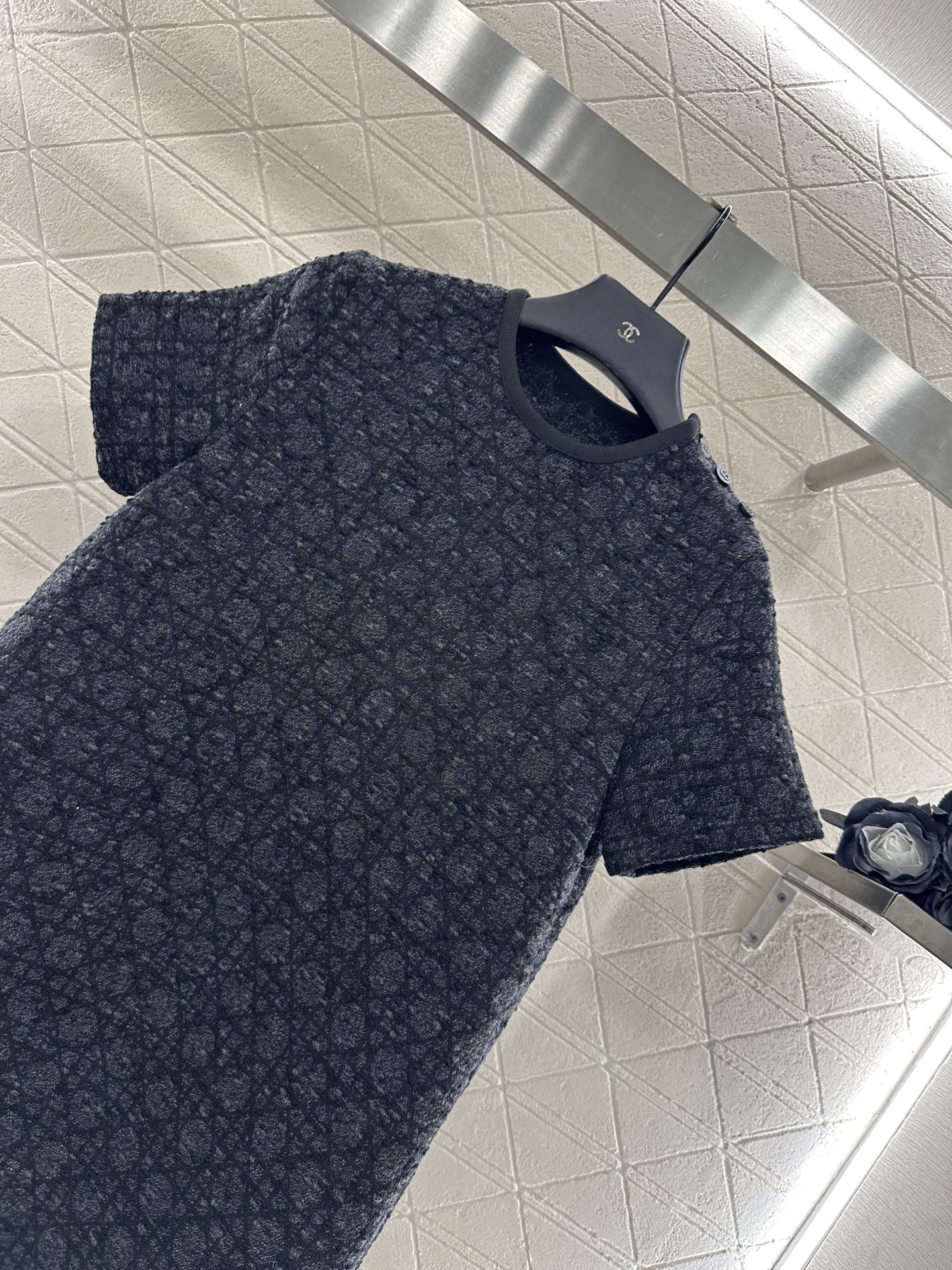 25fw new jacquard rattan check dress