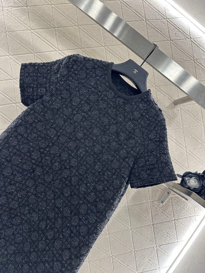 25fw new jacquard rattan check dress