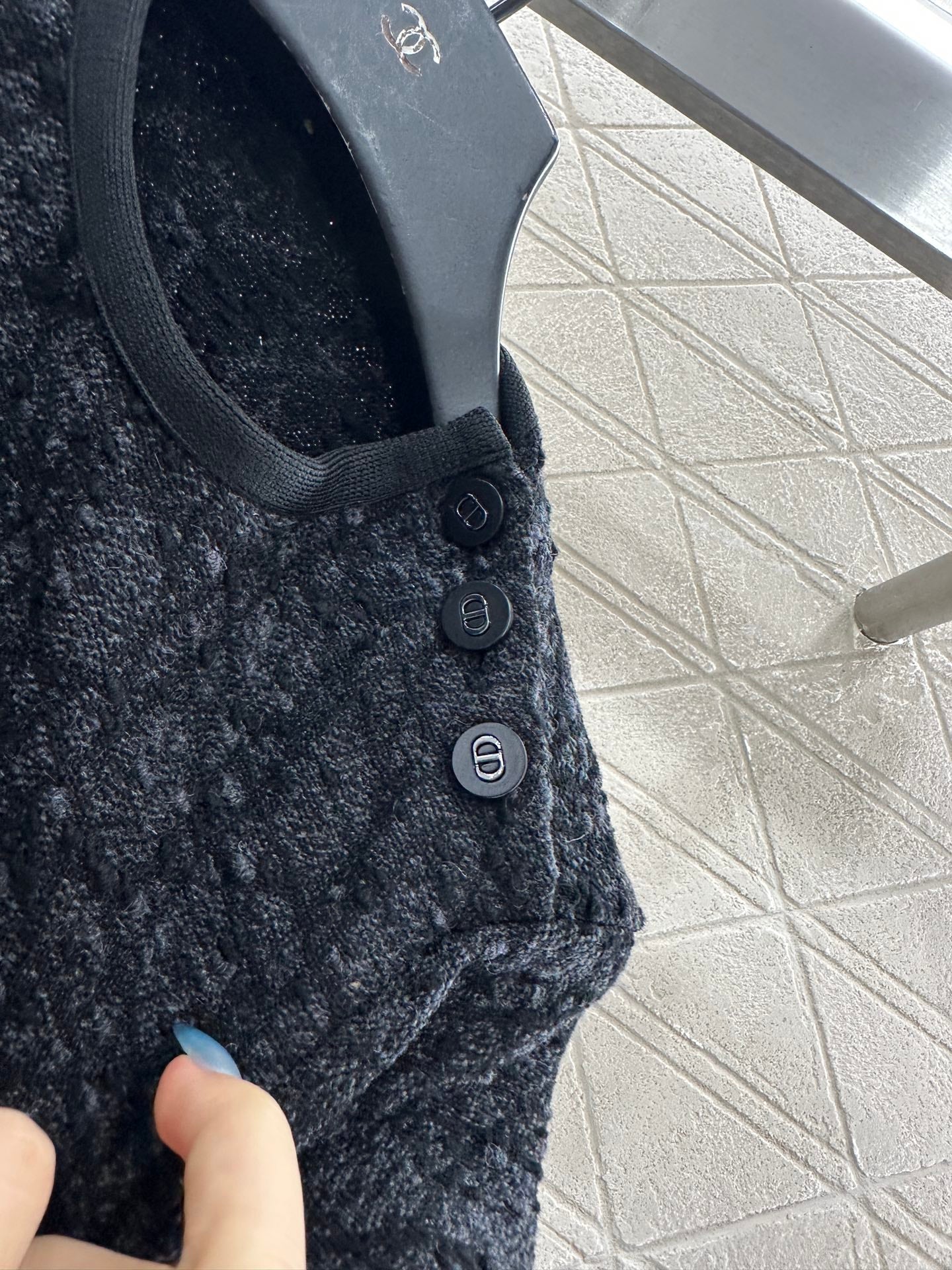 25fw new jacquard rattan check dress