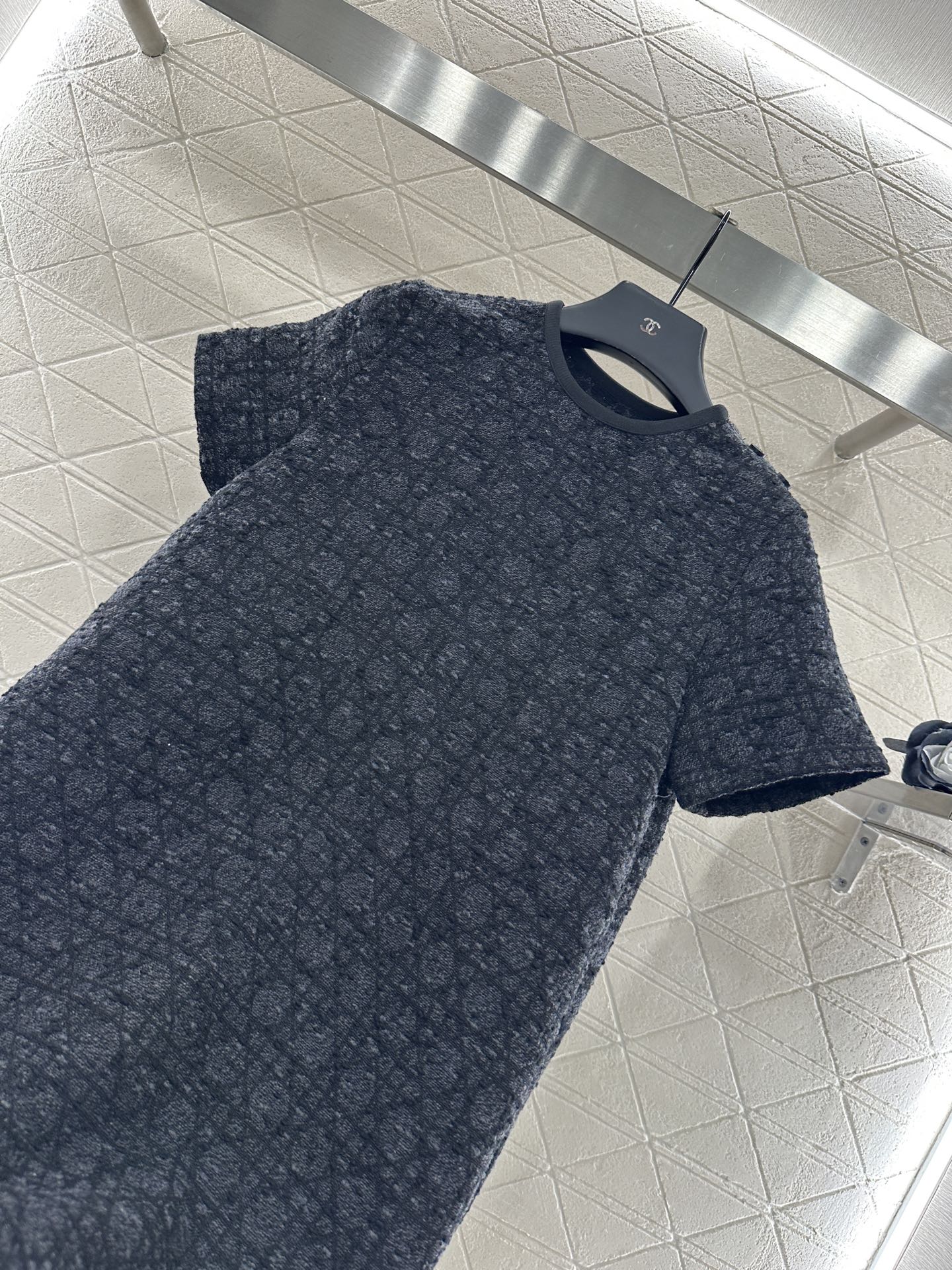 25fw new jacquard rattan check dress