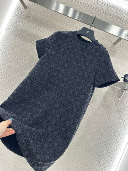 25fw new jacquard rattan check dress