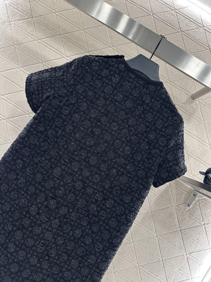 25fw new jacquard rattan check dress