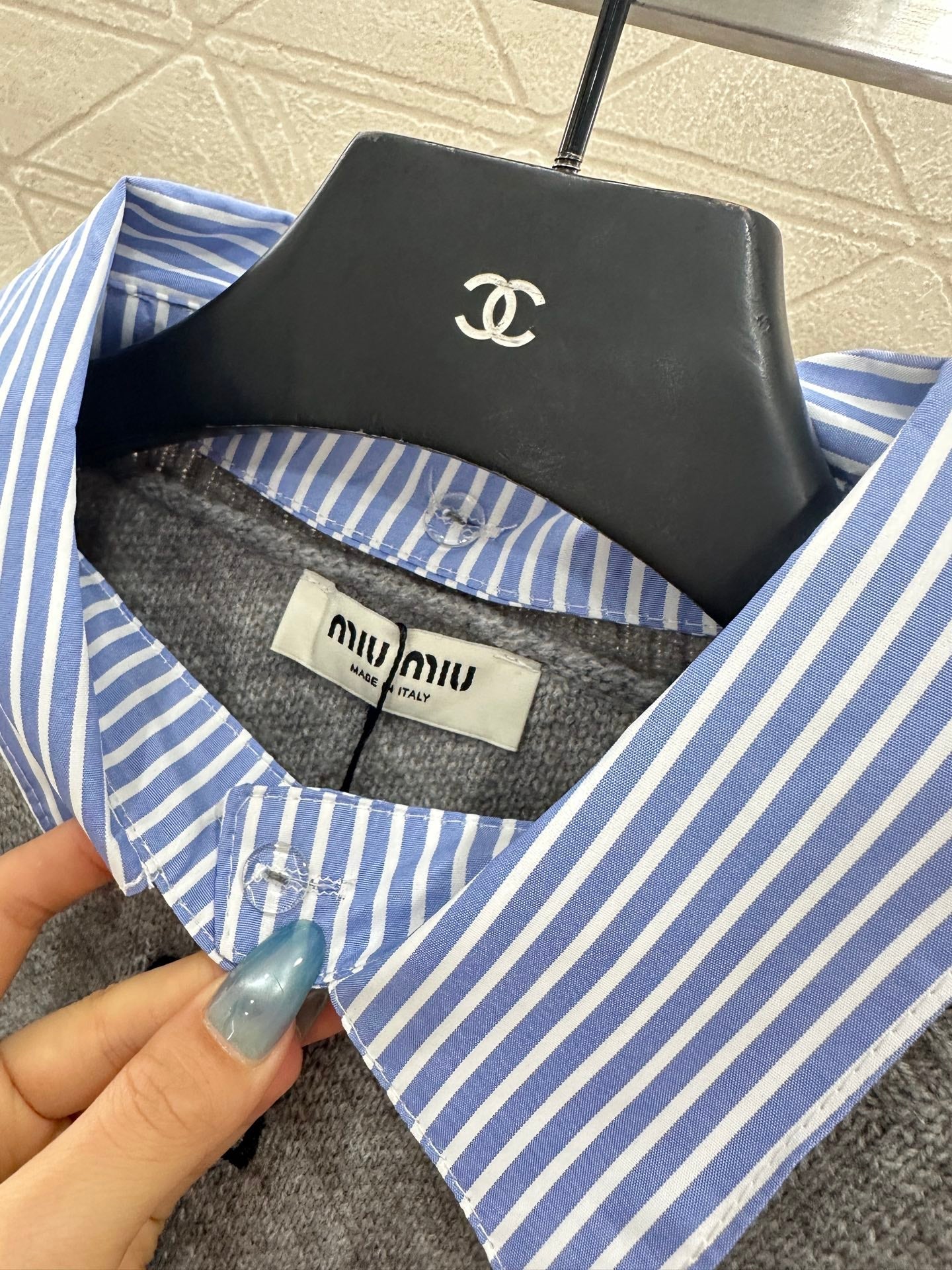 25fw new patchwork knitted top and skirt suit