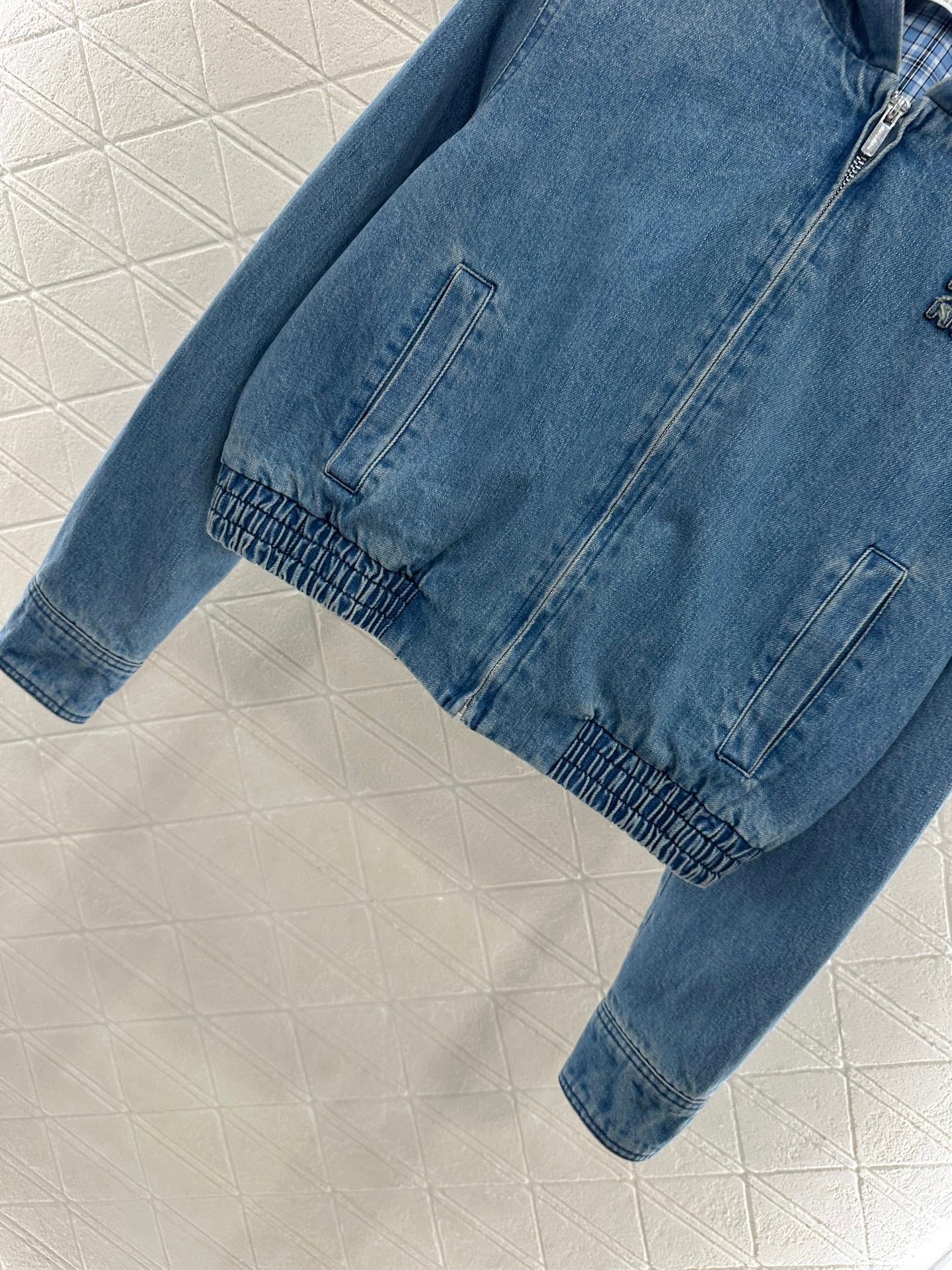 25fw new hooded plaid denim jacket