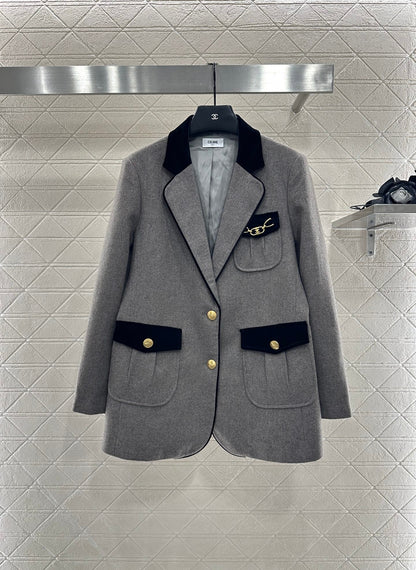 25fw new patchwork velvet suit jacket