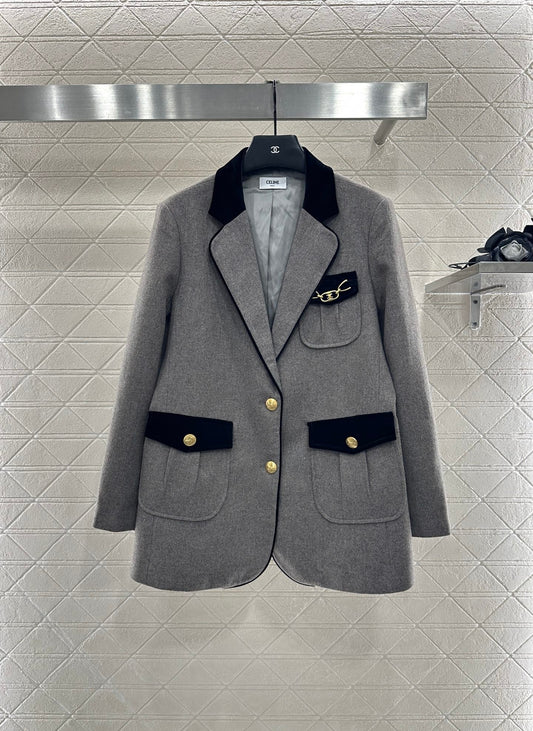 25fw new patchwork velvet suit jacket