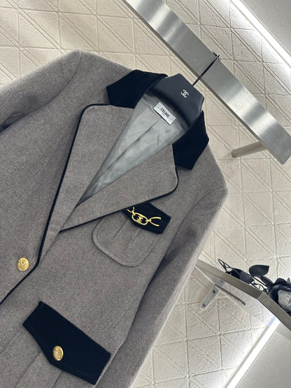 25fw new patchwork velvet suit jacket