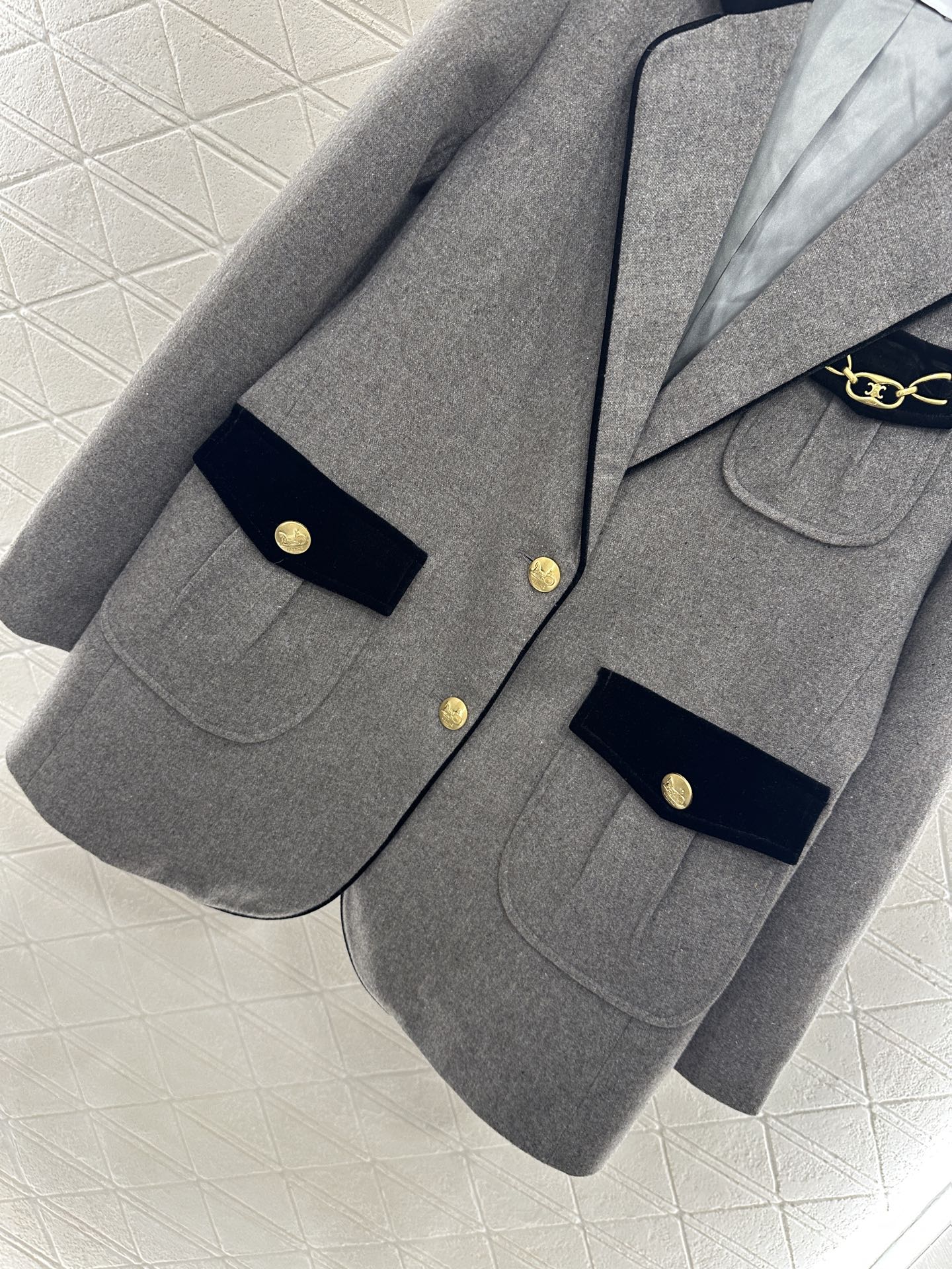 25fw new patchwork velvet suit jacket