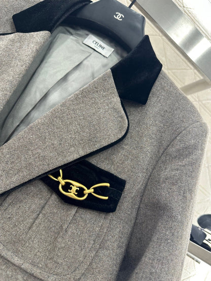 25fw new patchwork velvet suit jacket