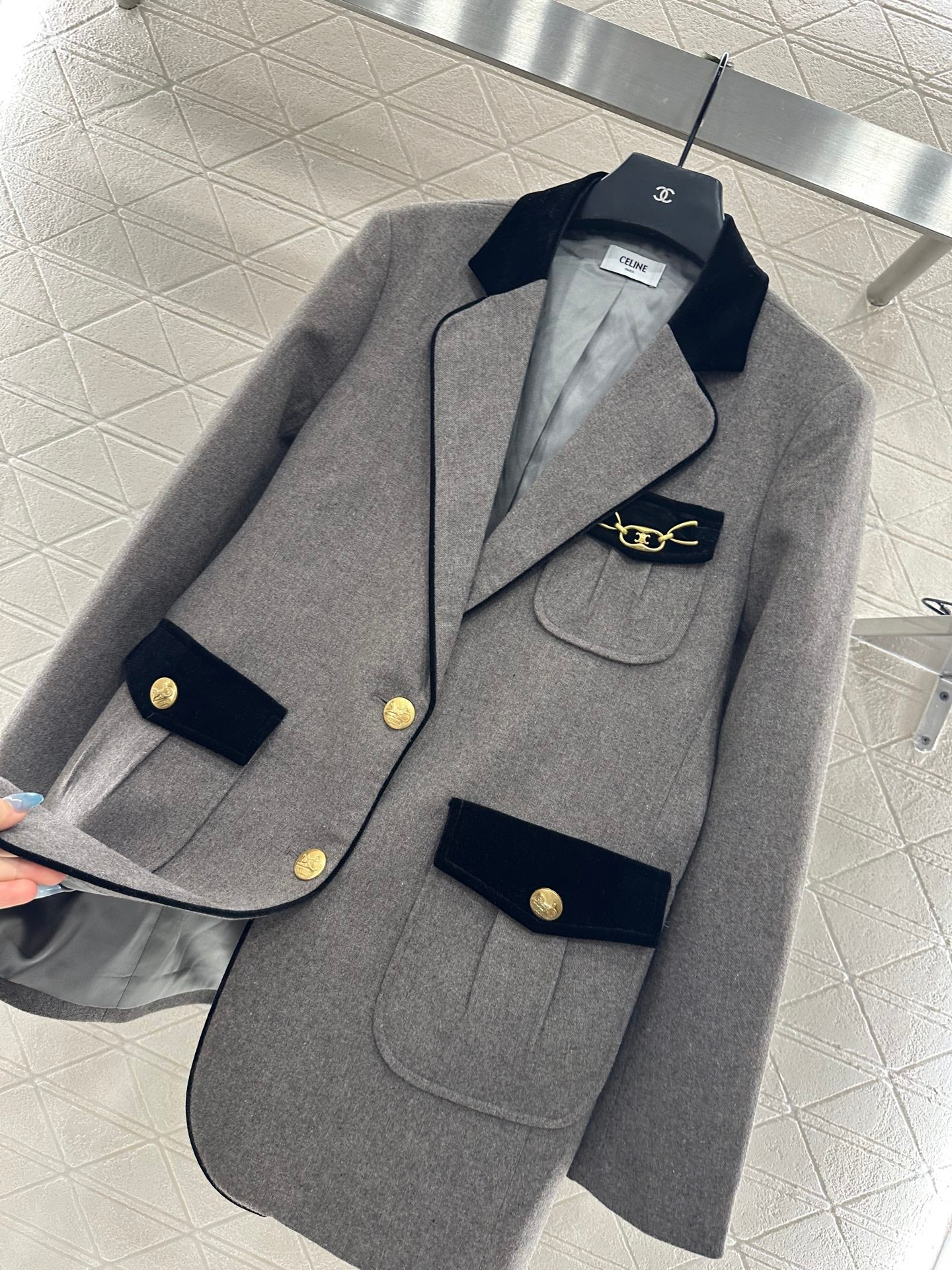 25fw new patchwork velvet suit jacket