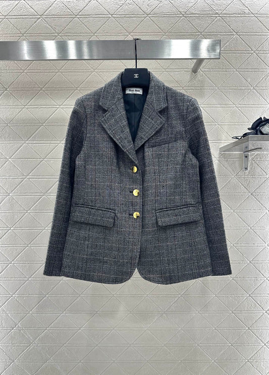 25fw new lapel plaid suit jacket