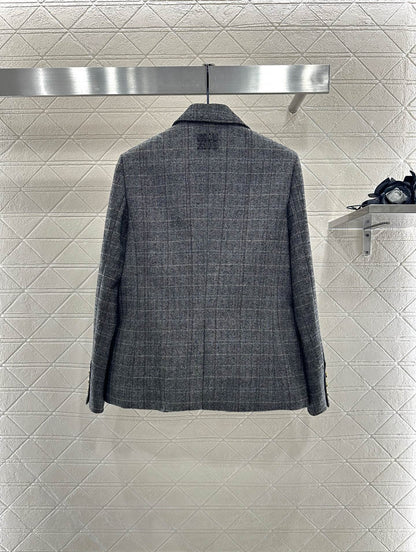 25fw new lapel plaid suit jacket