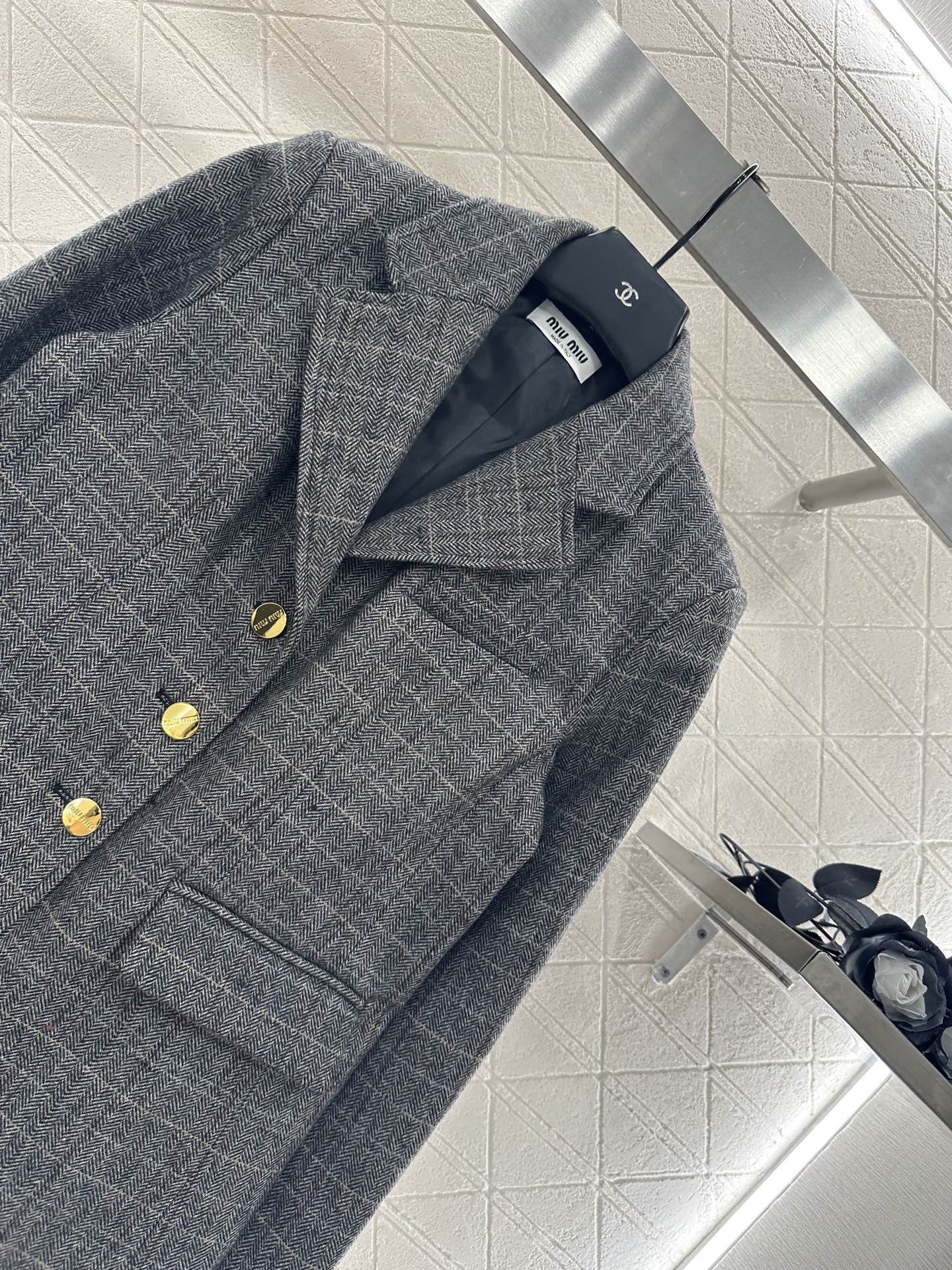 25fw new lapel plaid suit jacket